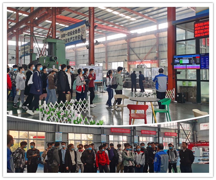 山東大學師生在蜜桃性爱视频精益生產車間參觀學習